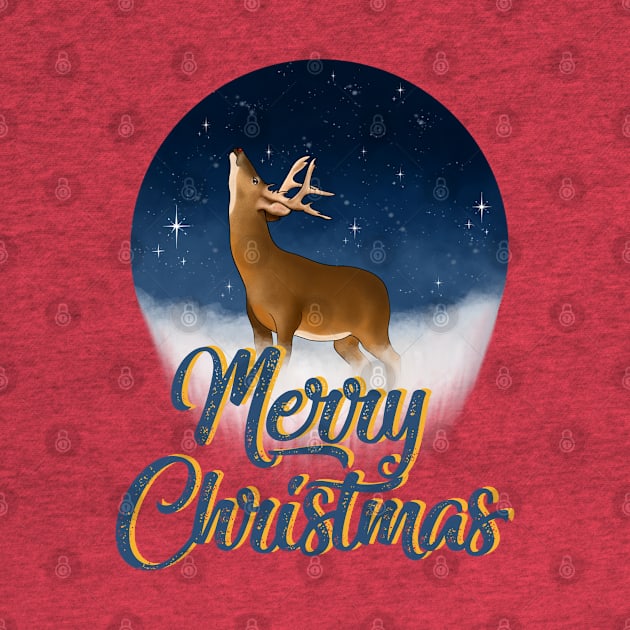 Merry Christmas Rudolph Reindeer by cariespositodesign